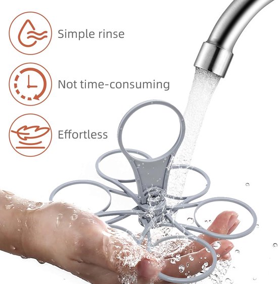 Opvouwbare drinkdrager - 6 bekers draagbare bekerhouder - met handvat, herbruikbaar en inklapbaar houdersysteem voor koffiebekers, morsvrij voor reizen, auto, kamperen, kantoor, picknick, feestje — afbeelding 3