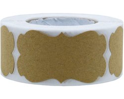 Zelfklevende kraftpapierstickers - 500 etiketten - zelfklevend - etiketten voor schrijven - cadeau stickers - zelfgemaakte stickers - etiketten voor glazen - jam potten - inmaakpotten