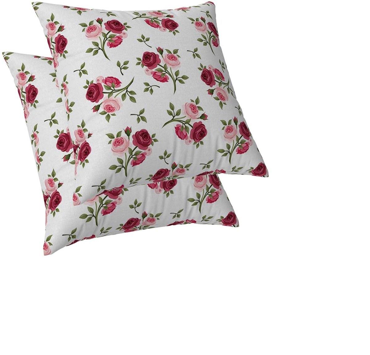 Unyqoos Set van 2 decoratieve kussenslopen met bloemenpatroon voor binnen en buiten Kleurjik