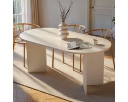 Asir - Eettafel - Hout Wit - 180 x 90 x 75 cm (L x B x H)