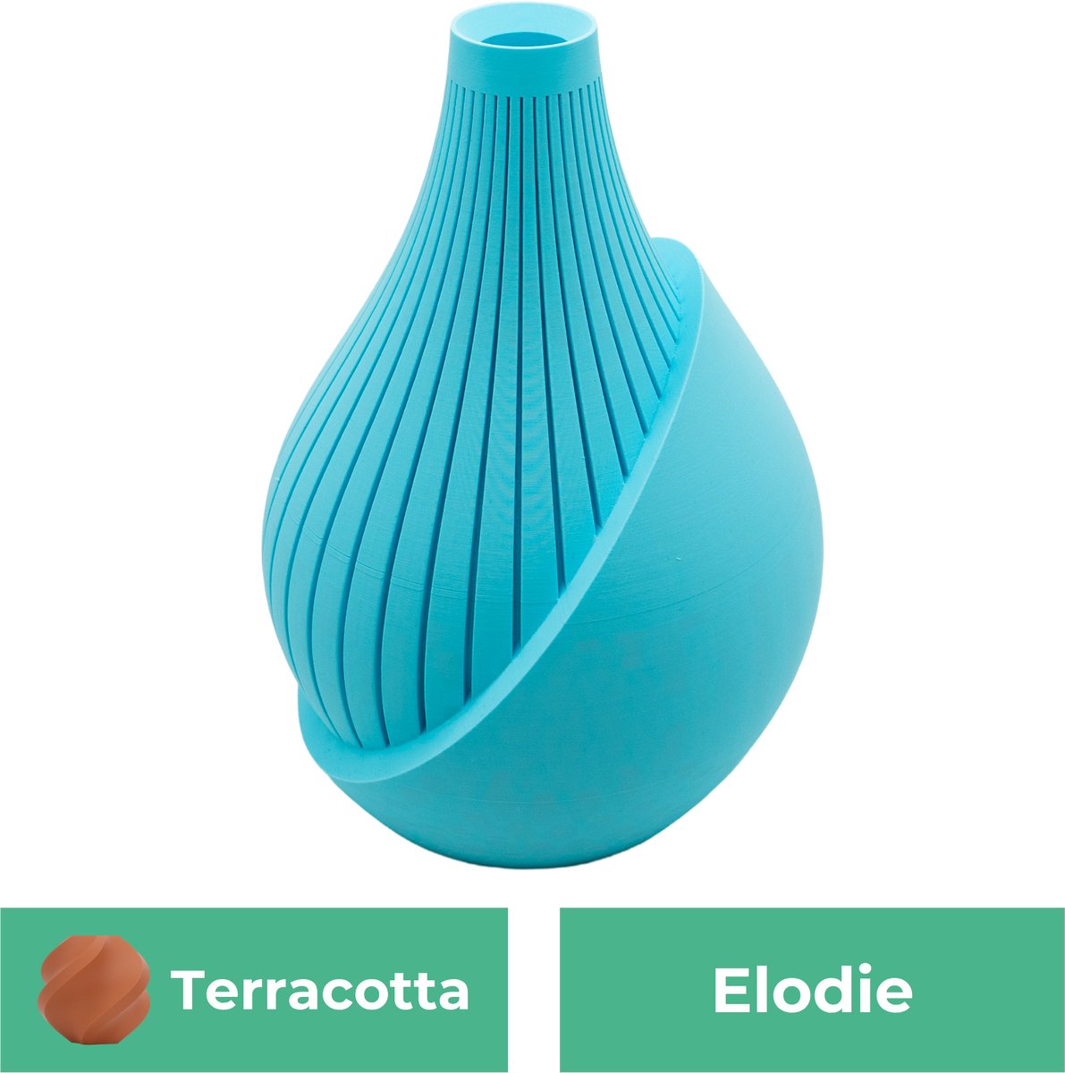 Lovora Elodie moderne vaas – Decoratieve vaas - Terracotta - 3d geprinte vaas – geschikt voor droogbloemen - 20CM