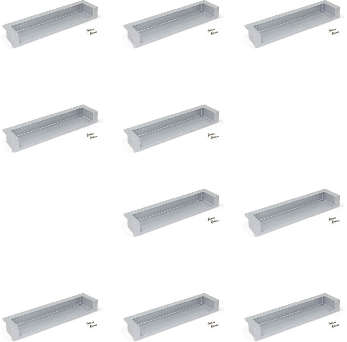 Emuca Set van 10 Meubelgrepen Sedavi, L137mm, 128mm Interaxis, Zamak, Metal-grijs gelakt
