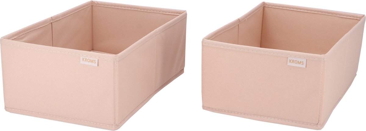 KROMS Lade organizer bakjes 32x20x13cm 2-delig - Zand - Kleding opbergbox– Kleding organizer opbergsysteem – Lade organizer kledingkast & IKEA PAX – Kleding organizer opvouwbaar