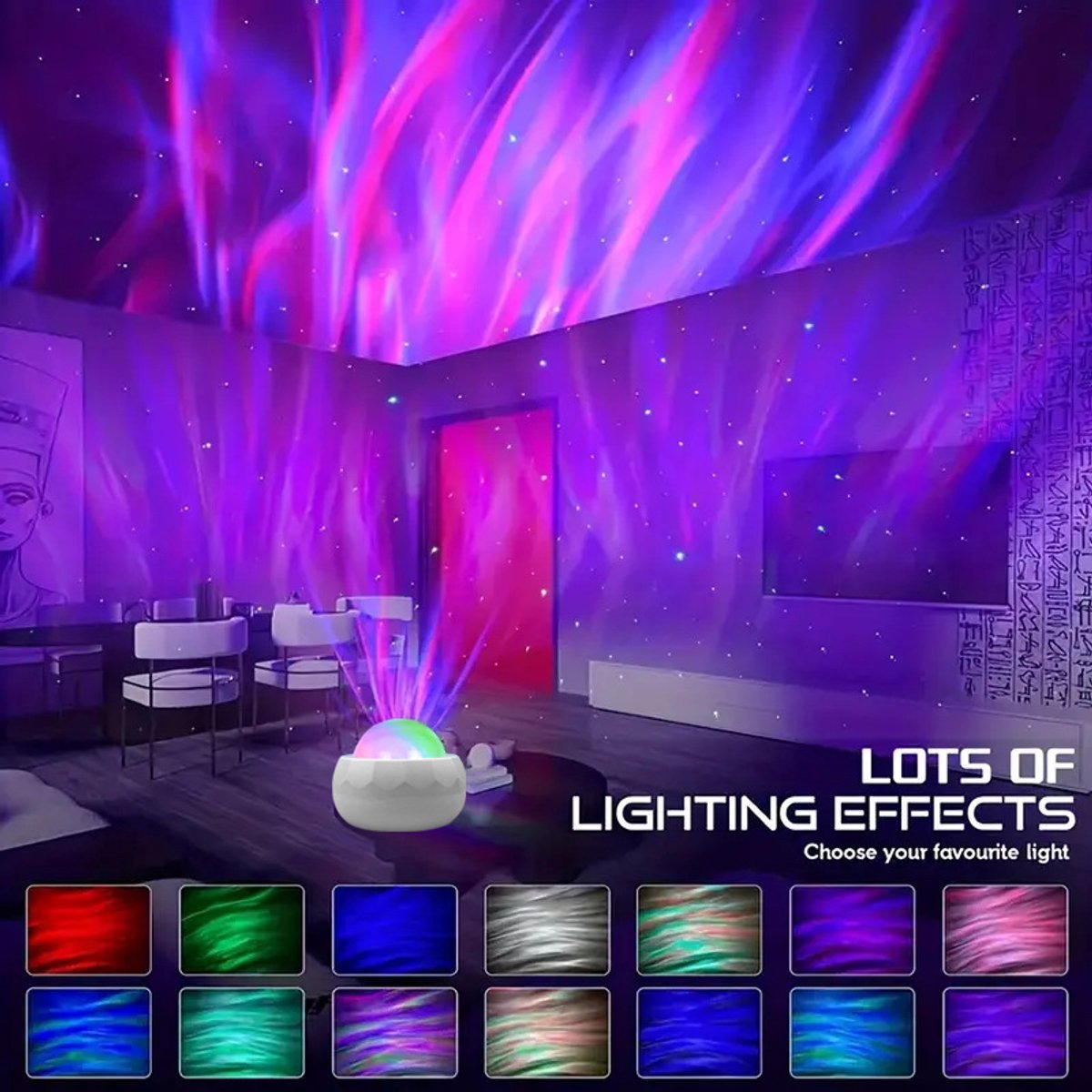 Galaxie Kristallen Bal Projector - Noorderlichten Sterrennachtlamp met Nebula & Sterrenprojecties, Tafellamp voor Slaapkamer, Gamerkamer & Feest – foto 3