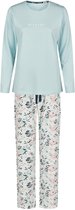 By Louise Dames Pyjama Set Lang Blauw Gebloemd - Maat L
