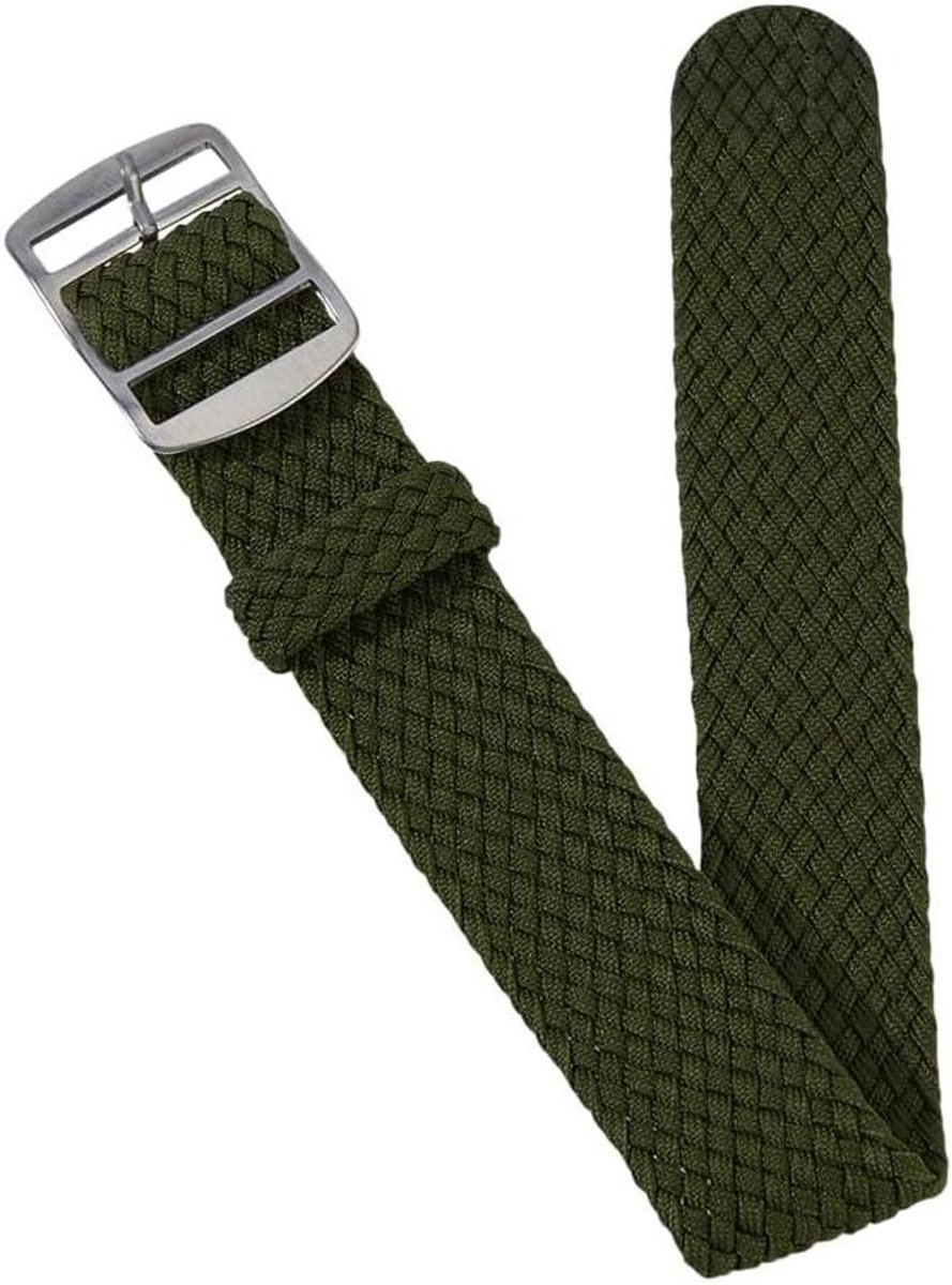 Allecta - Nylon Horlogeband 20mm - Legergroen - Vervanging - Gevlochten - Universele Outdoor Horloges Band - Mannen Vrouwen - Strap Bands - Replacement.