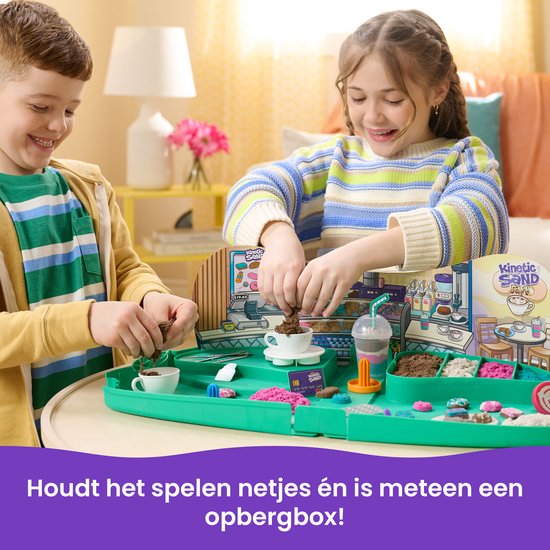 Kinetic Sand – Boîte Café 793 G – Sable Magique 4 Couleurs – 9 Outils – Cadeau Créatif Dès 5 Ans