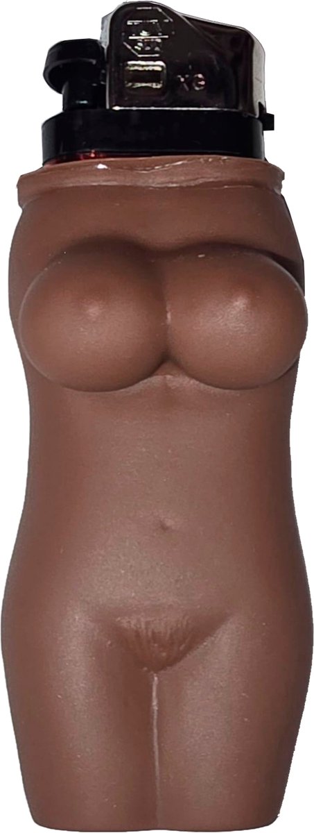 Humoristische Donkerbruine Aansteker met Vrouwelijk Torso – Ondeugende Gadget voor Feestjes & Cadeaus