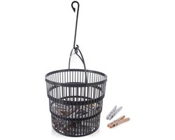 Orion - Wasknijpers - 50 stuks - Opvouwbare Mand - Grijs en Beige