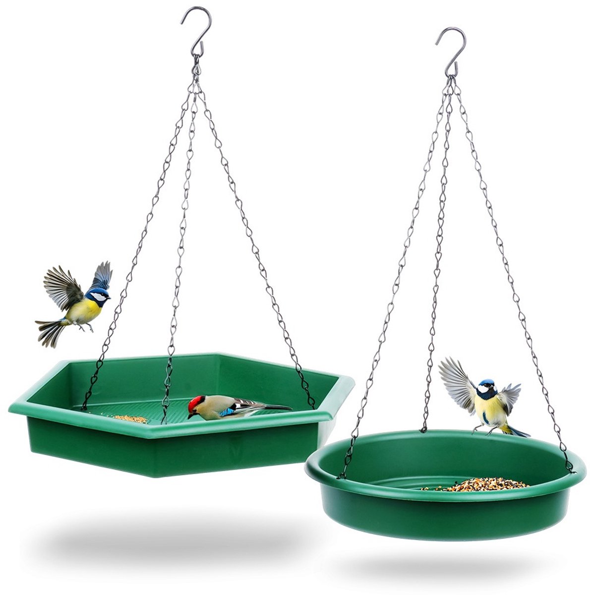 ProGarden - Vogelhuisje met Voeder en Drinkbak - 32x28 cm - Groen - Duurzaam