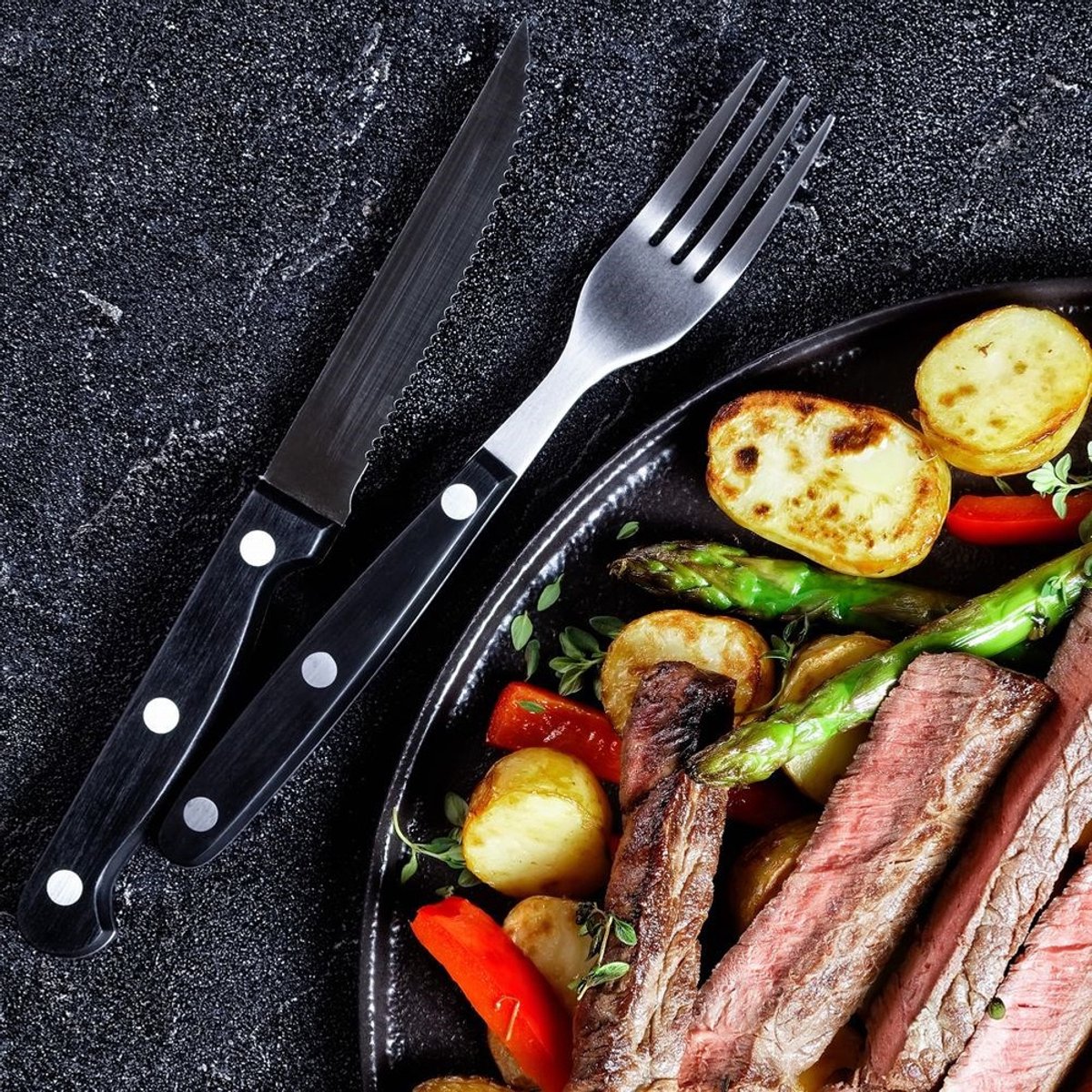 Steakbestek - 6 Steakmessen + 6 Vorken
