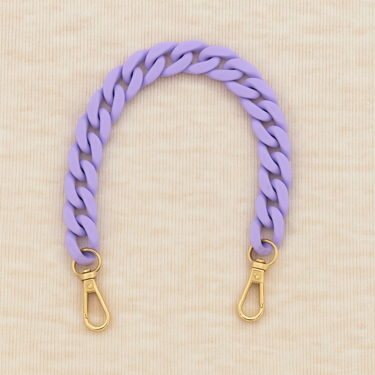 F I K A.® - Handstrap - koord voor aan telefoon - Stijlvolle Handstrap met schakels - Lila paars - Gouden gesp - Cadeau voor vrouwen - Valentijn cadeau vrouw