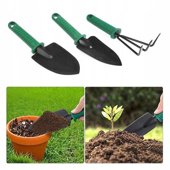 Tuingereedschap set in koffer, tuinierset, tuinsetje, 10 delige, tuin, gereedschap, tuinschaar, handschep, handhark, plantenspuit, haakvormige voegenkrabber, bloemenschepje, bloemenschaar, grasschaar en heggenschaar tuin gereedschap- handgereedschap van Kinzo Garden — afbeelding 4