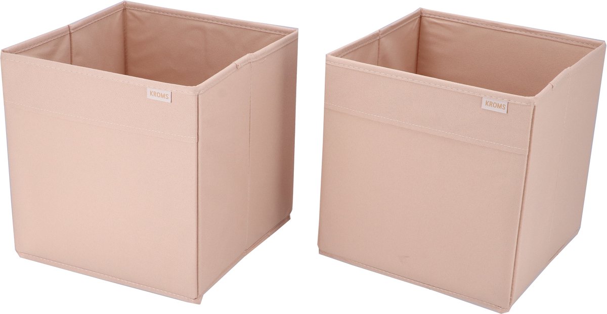KROMS Lade organizer bakjes 27x27x28cm 2-delig - Zand - Kleding opbergbox– Kleding organizer opbergsysteem – Lade organizer kledingkast & IKEA PAX – Kleding organizer opvouwbaar