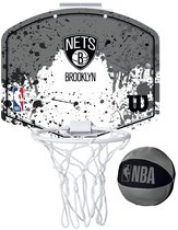 Wilson NBA Team Brooklyn Nets Mini Hoop WTBA1302BRO, Unisexe, Grijs, panneaux de basket-ball, taille : Taille unique