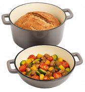 Gietijzeren pan geëmailleerd, 26 cm, 4,7 l, hoogwaardige pan om brood