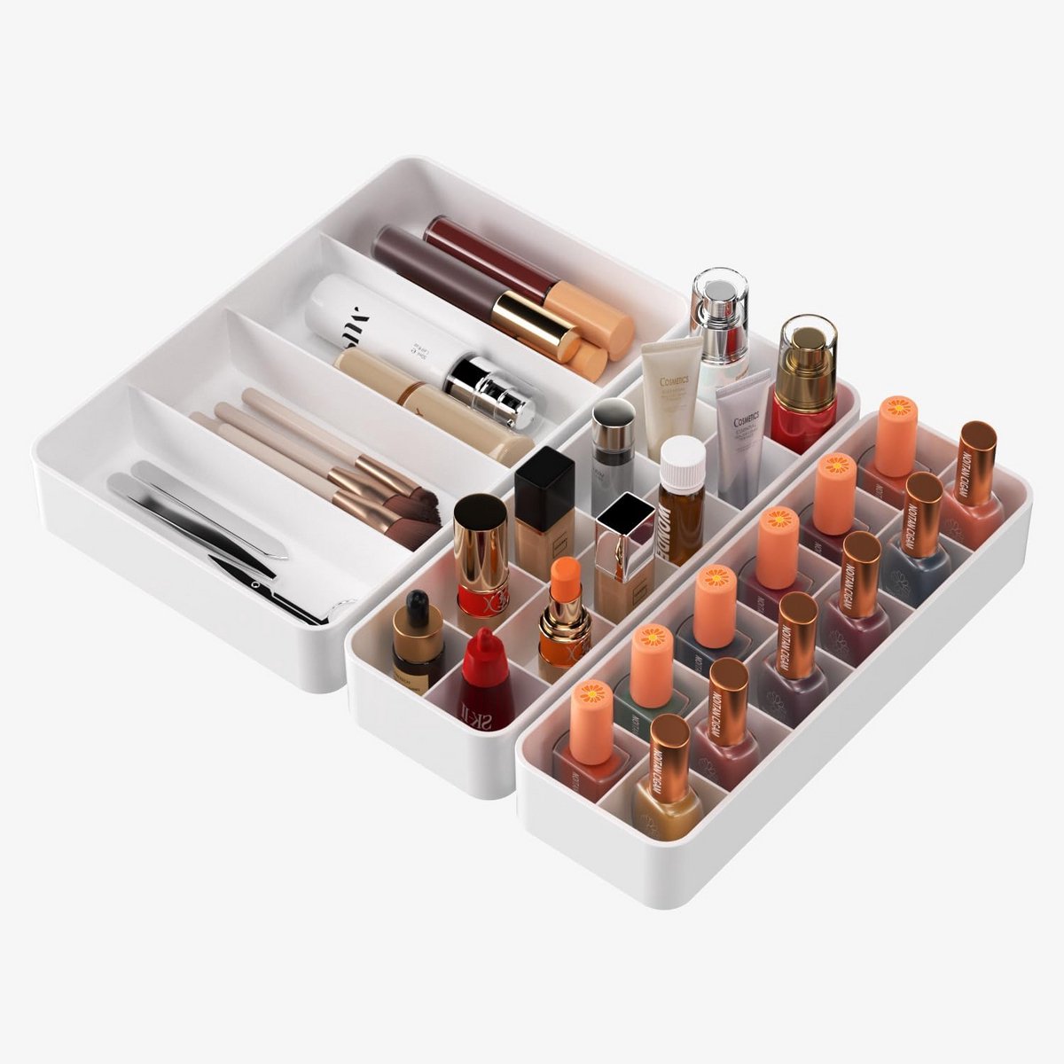 Stapelbare Make-up Organisatie Lades - 36 Vakjes voor Lipstick, Nagellak, Cosmetica - Badkamer & Slaapkamer Opbergset
