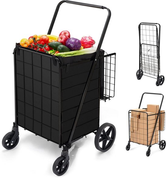 Arebos Chariot de transport pliable avec toit | Chariot à outils | Bleu Arebos Chariot de transport pliable avec toit | Chariot à outils | Bleu