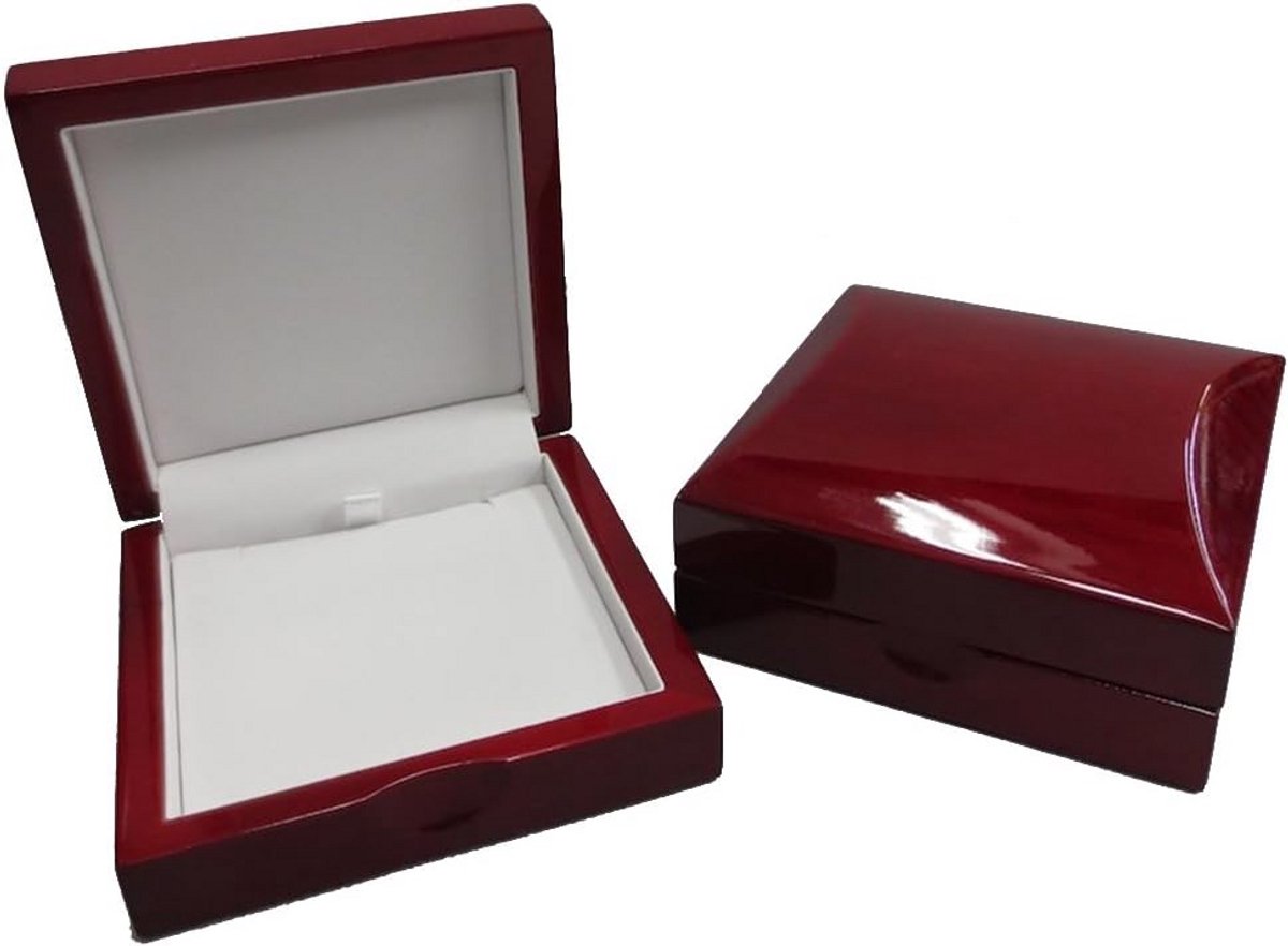 Houten Geschenkdoos voor Sieraden - Klapdeksel met Inzetstukken