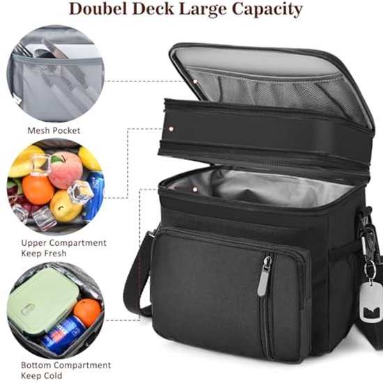 lunch-handtas - Thermische lunchzak - handtas - koeltas - Grote inhoud van 16 liter Lekpreventie van Merkloos — afbeelding 2