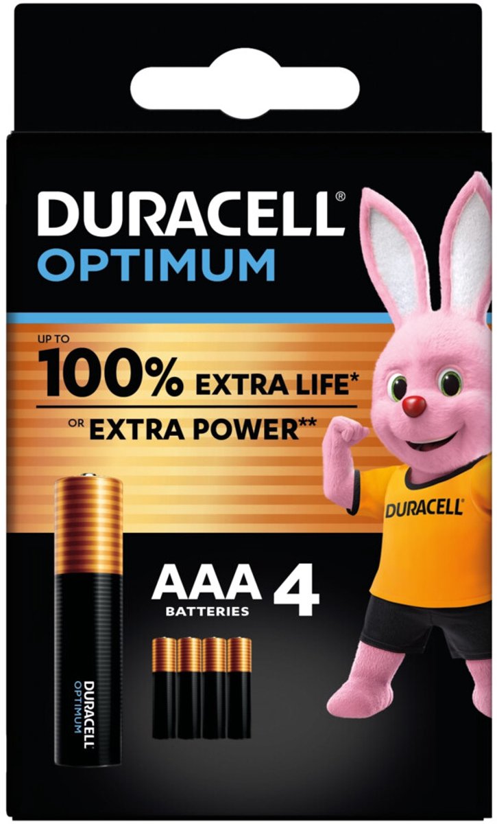 Duracell Alkaline Batterijen Optimum AAA - 3 x 4 stuks - Voordeelverpakking