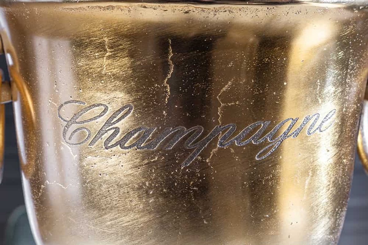 Elegante champagnekoeler CHAMPAGNE 40cm gouden flessenkoeler - 37607