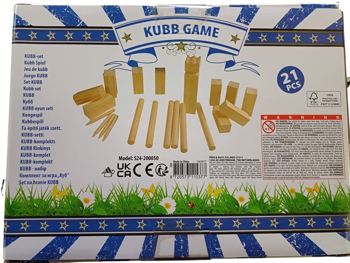 Outdoor Games Kubb-Spel - hout - 21-delig — afbeelding 3