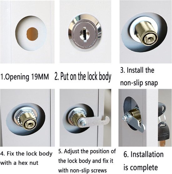 Handige Cam Lock voor Kast Mailbox Lade Bureau Kast Locker 90 Graden Rotatie 2 Sleutels
