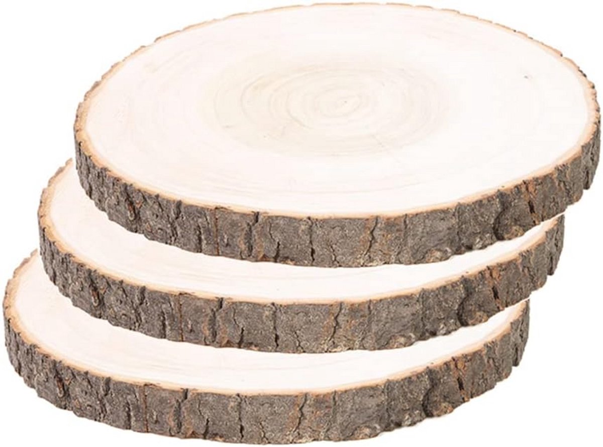 Set van 3 Houten Schijven voor Knutselen en Decoratie