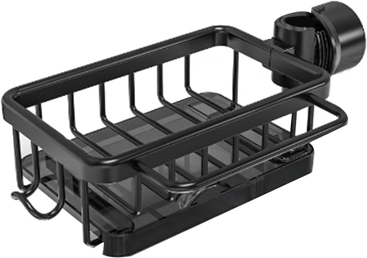 Spoelbak organizer aluminium met haakjes, roestvrij en corrosiebestendig