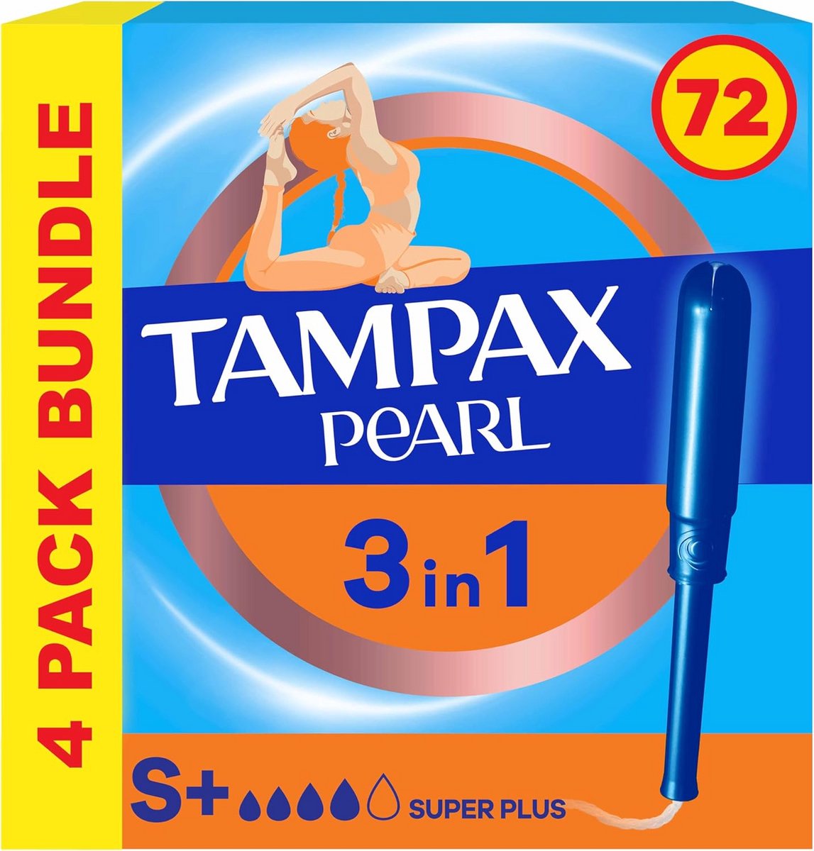 Tampax Pearl Super Plus Tampons met Applicator - Pack van 4 en 18