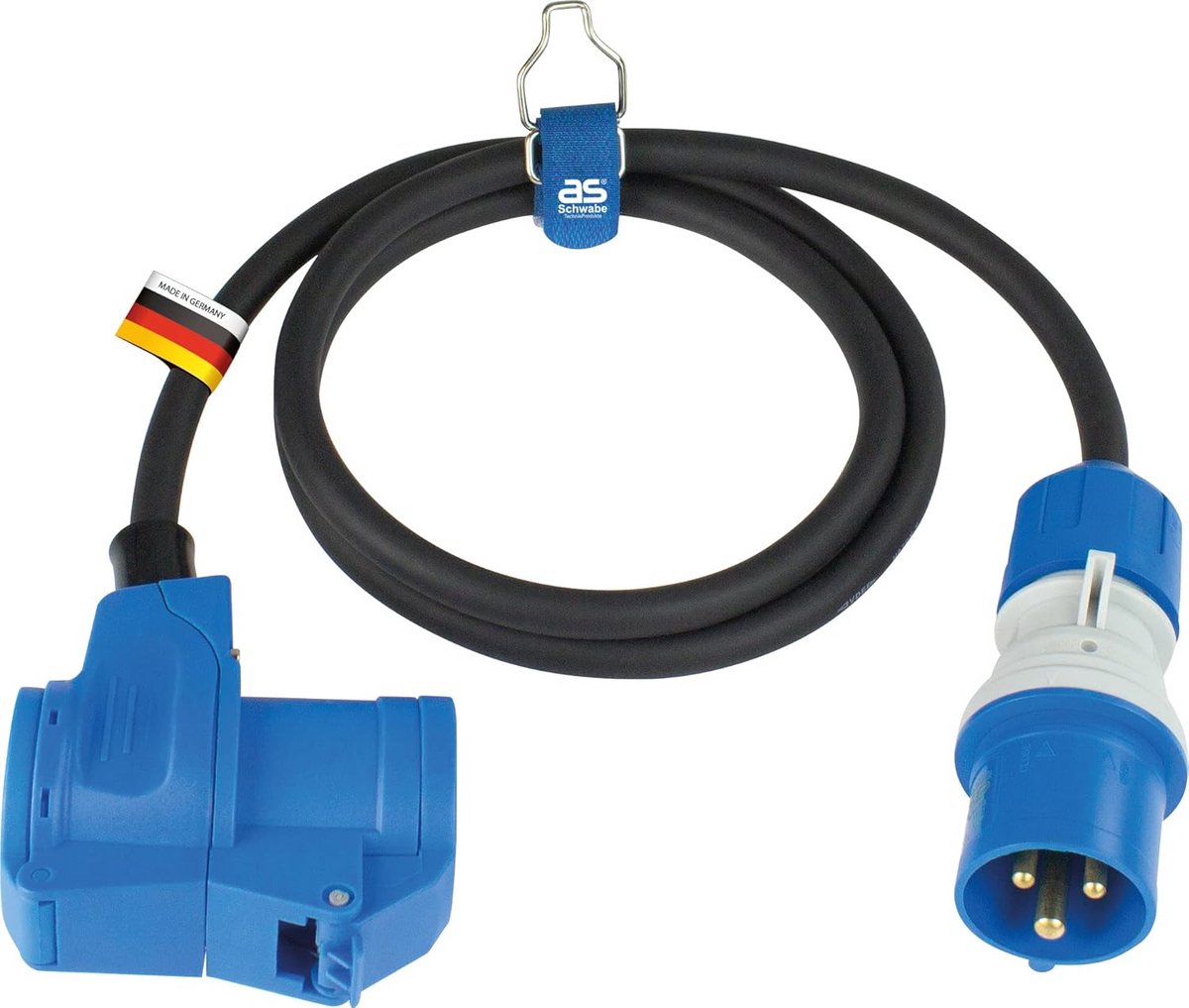 Stevige 3-polige CEE Verlengkabel Blauw IP44 16A voor Binnen en Buiten