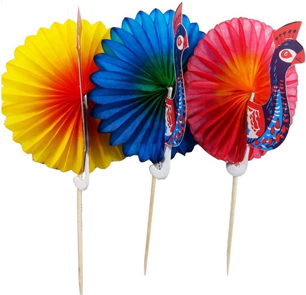 Paraplu en Pauw Tandstokers Decoratief Fruit Pick 50 Stuks