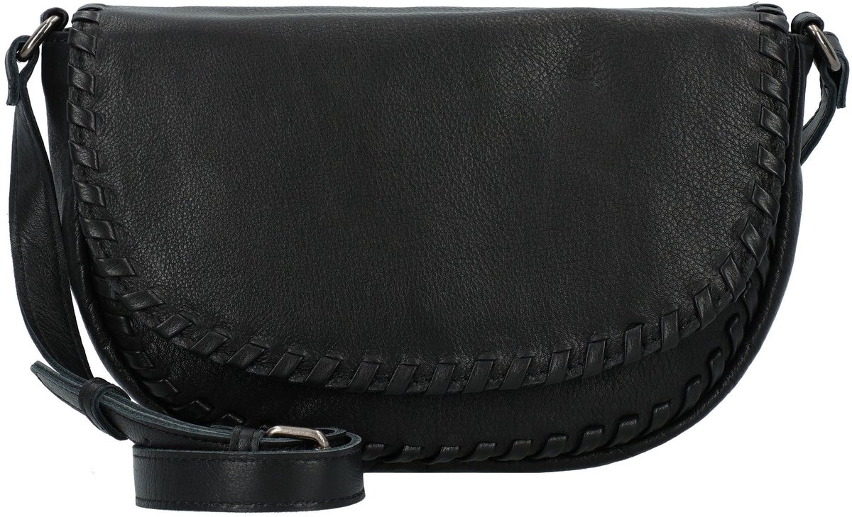 FREDsBRUDER Leren Schoudertas Calm Saddle Bag Black Zwart
