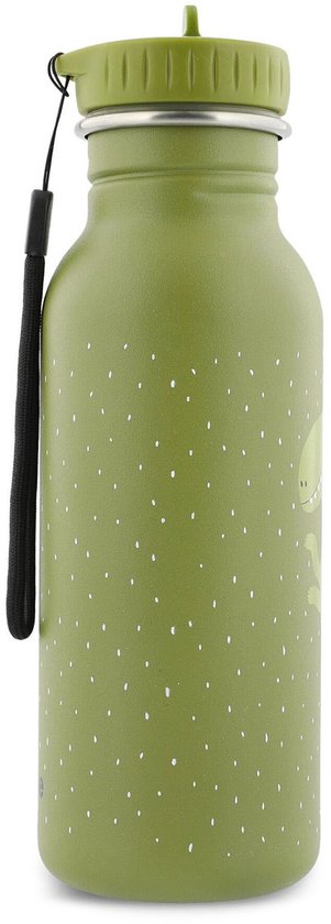 Trixie Drinkfles - Mr. Dino - RVS Waterfles voor kinderen - 500ml - Lekvrije Fles - Groen
