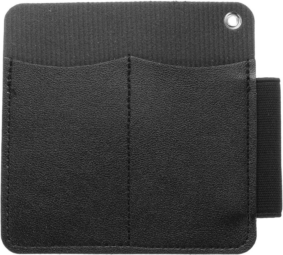 Ronte - Leren organizer tas met houder en haak, geschikt voor zakmes en diverse gereedschappen, zwart, 13 x 13 cm