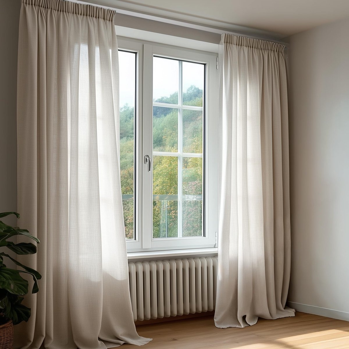 Unyqoos Transparante linnenlook gordijnen voor een rustgevende sfeer in huis Beige