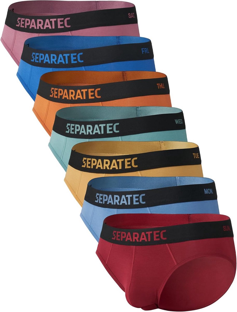 7-pack heren retrokorte ondergoed met dual pouch bamboe rayon