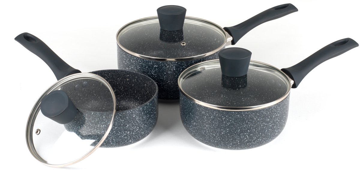 Russell Hobbs Nightfall Stone 3-delige steelset –16/18/20cm kookpotten