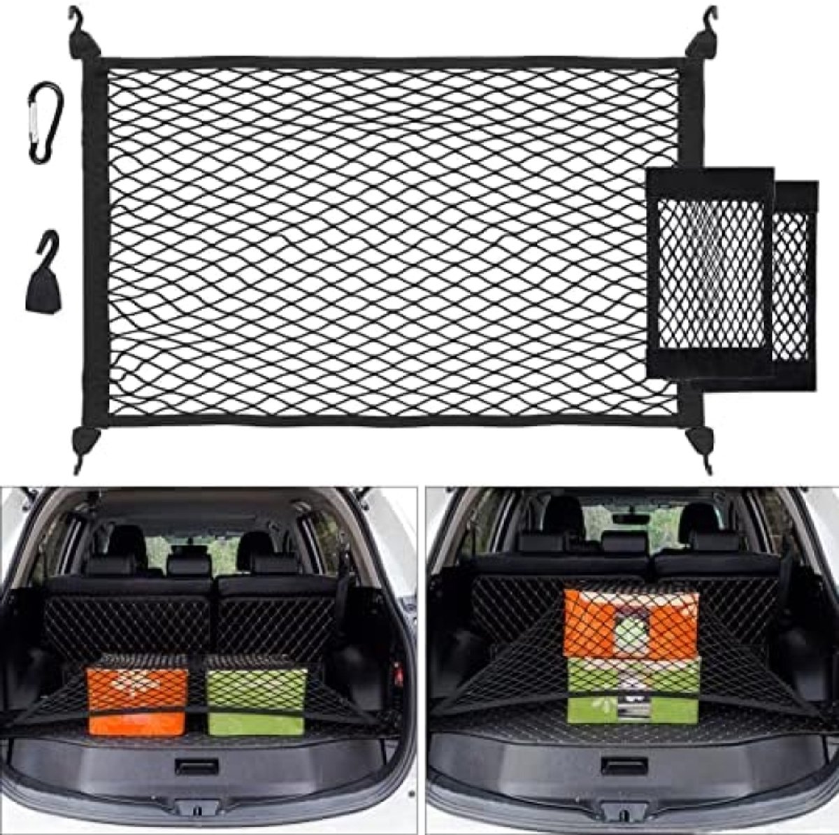 Stunq® Auto Bagagenet - Uitbreidbaar Opslagnet voor Kofferbak - 140x100 cm