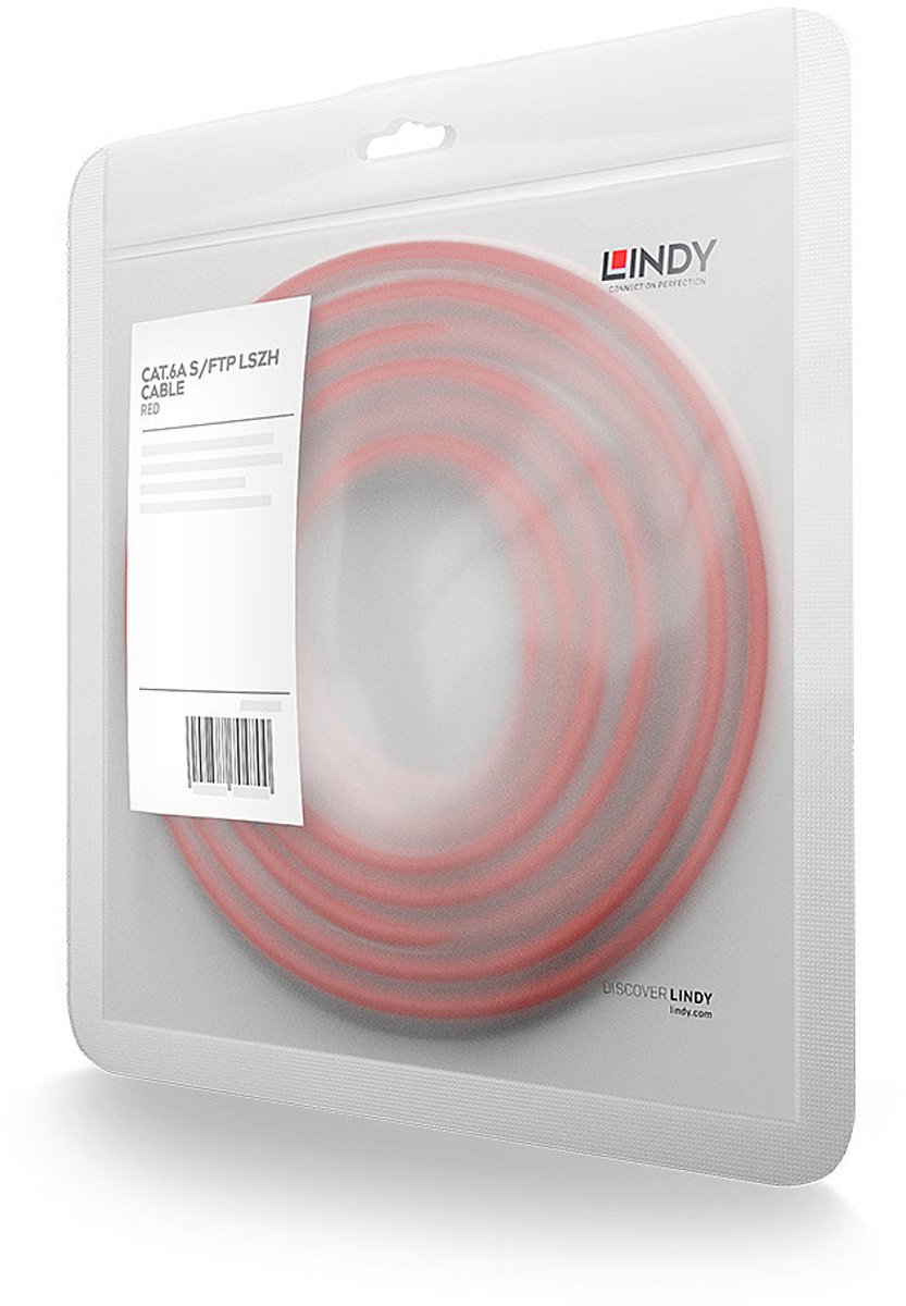 LINDY 47165 RJ45 Netwerkkabel, patchkabel CAT 6A S/FTP 3.00 m Rood 1 stuk(s)