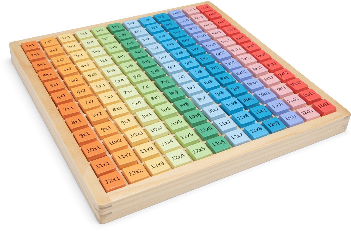 Woet® Houten Spel Rekentafels Leren - Tafel 1 t/m 12 - Rekenbord om vermenigvuldigen te oefenen - Speelgoed Rekenspel - Rekenen Leren - Vanaf 3 Jaar — afbeelding 4