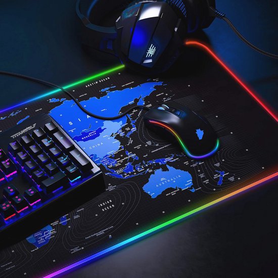 RGB Gaming Muismat 800x300 mm - XXL LED Multi Color met 7 Kleuren en 4 Effectmodi — afbeelding 2