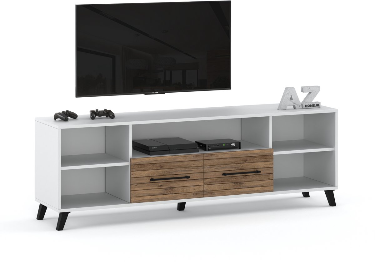 AZ-Home - Tv Meubel - Carlo 6 180cm - Wit - Eiken - Flagstaff - Tv meubels