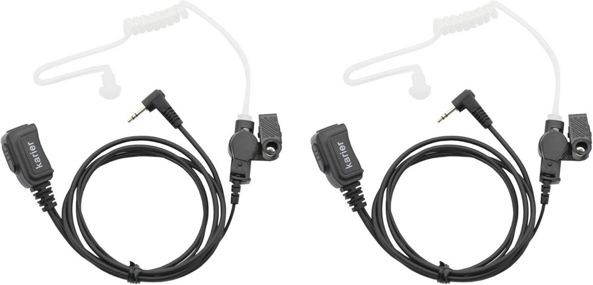 Walkie Talkie Headset met PTT Mic en Akoestische Buis - 2 Pack