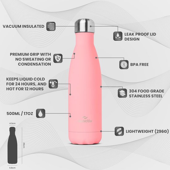 Waterdrop® All Purpose Thermosfles 600 Ml, Geïsoleerde