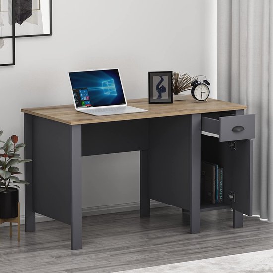 Devoko computerbureau met lade, 120 cm, studie, schrijfbureau Devoko computerbureau met lade, 120 cm, studie, schrijfbureau