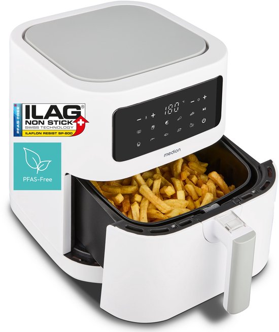 MEDION Friggitrice Ad Aria E40 XL – 5,2L, 2150W, 9 Programmi Automatici, Touch LED, MD 11740