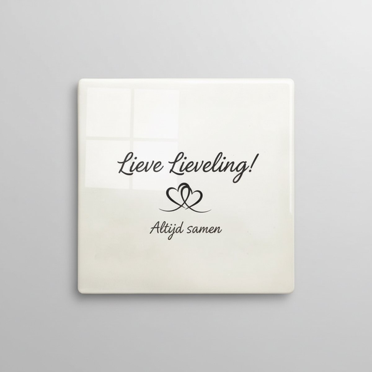 Nevolis Romantische Tekst Decoratieve Keramische Tegel 15x15 cm – “Lieve Lieveling! Altijd samen” Liefdevolle Wanddecoratie Cadeau Multi Color