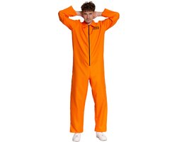 Partychimp Gevangene Kostuum Heren Oranje Boevenpak Overall Verkleedkleding Volwassenen Carnaval Themafeest - Oranje -M